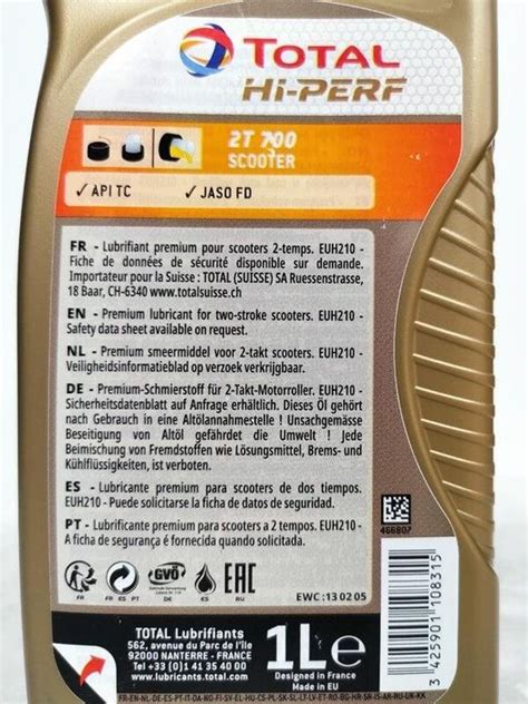 total hi-perf 2t 700|Oil for 2.